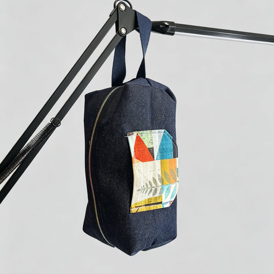 HeySewCute Men’s Travel Toiletry Bag – Dark Denim Edition