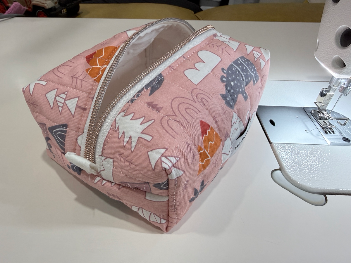 Pink Safari open rose-gold-tone zip and fabric tab