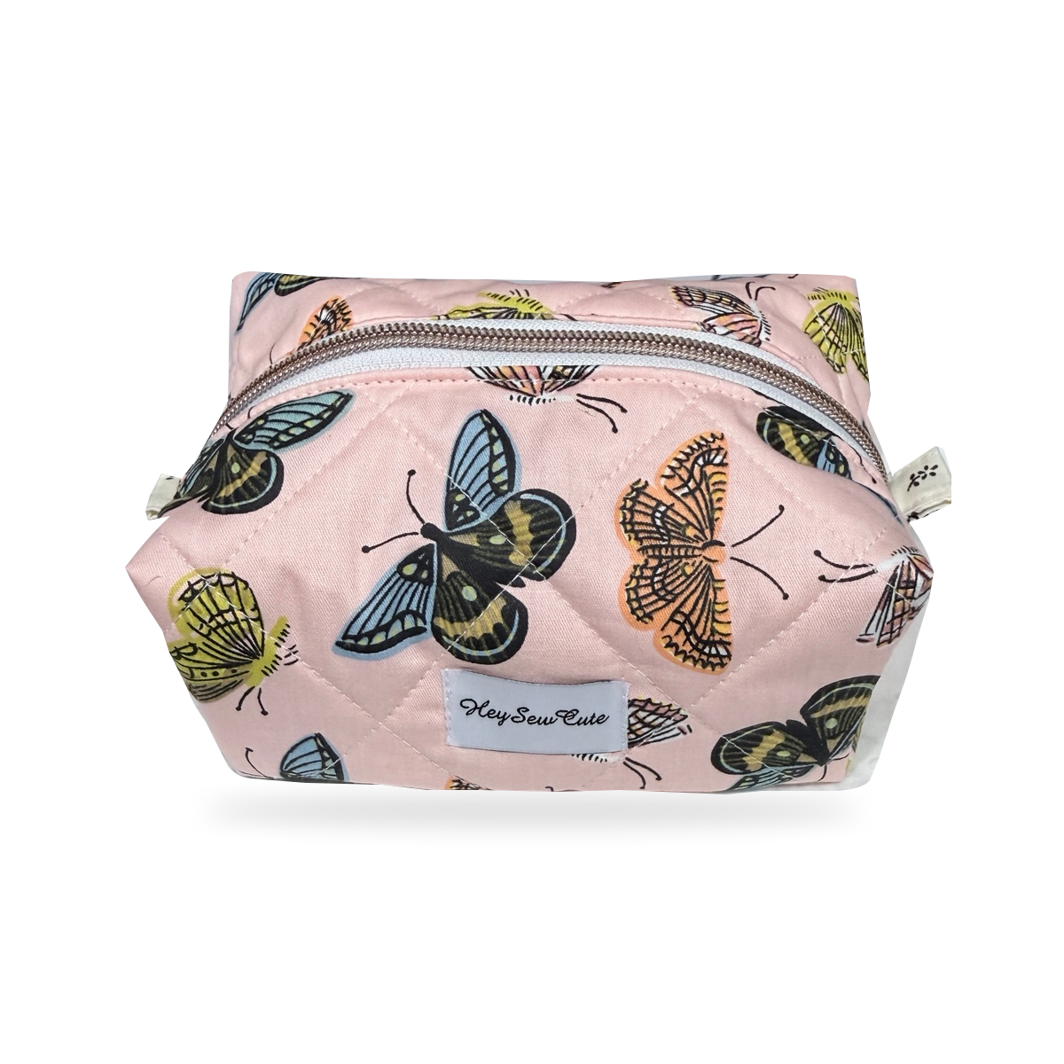 Daily Muse Pink Butterfly makeup bag on white background, original product preserved