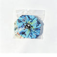 Load image into Gallery viewer, Handmade NZ Made Scrunchie Duo – Blue & Cream Botanical front view

