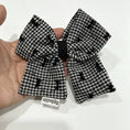 Load image into Gallery viewer, Black Bow Gingham Hair Accessories – Bow Clip, Bow Scrunchie or Matching Set
