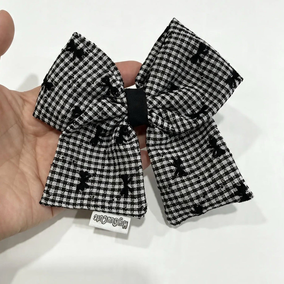Black Bow Gingham Hair Accessories – Bow Clip, Bow Scrunchie or Matching Set