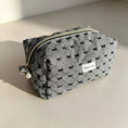Load image into Gallery viewer, Black Bow Quilted Makeup Bag
