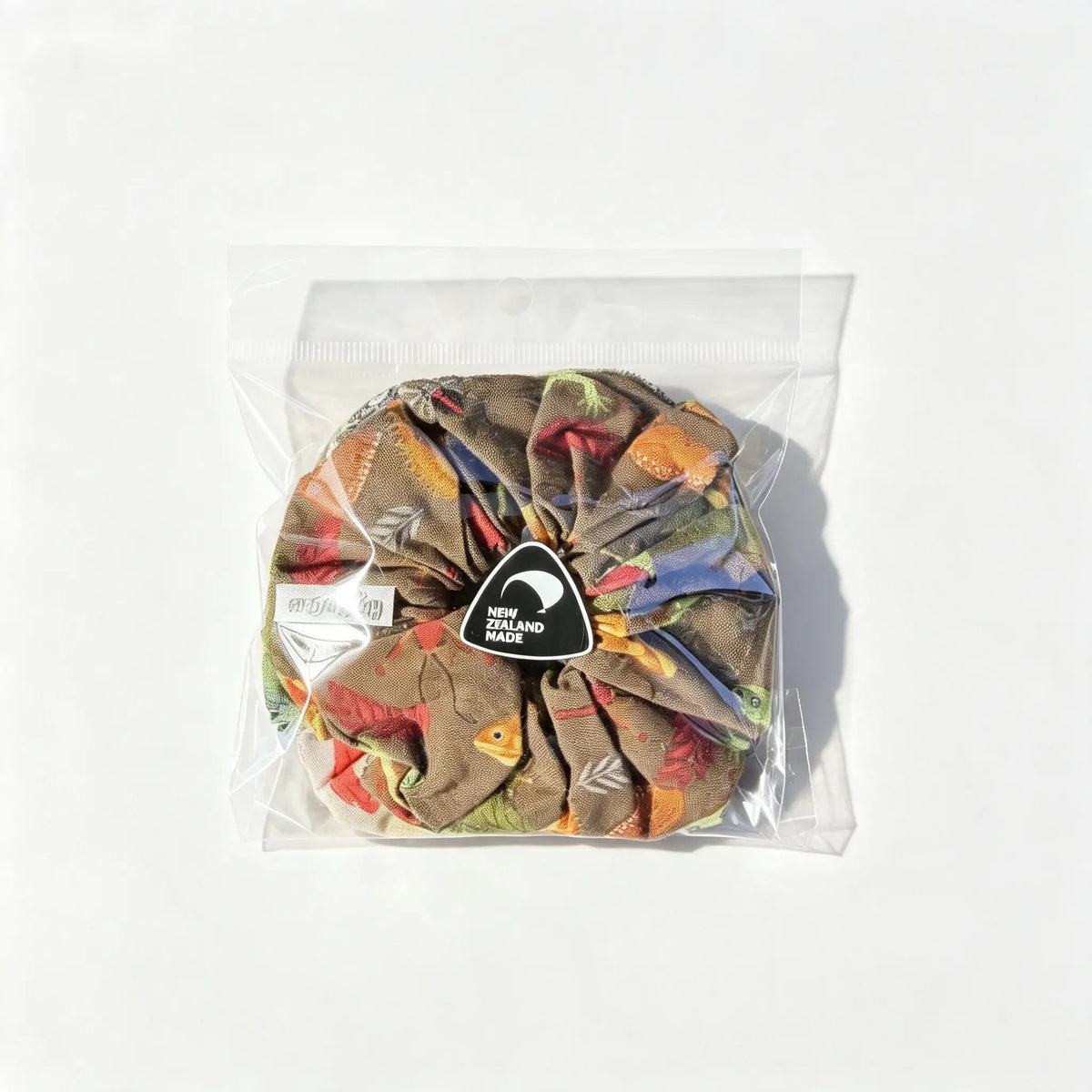 Handmade Kiwiana Scrunchie Duo – Earthy Green front view