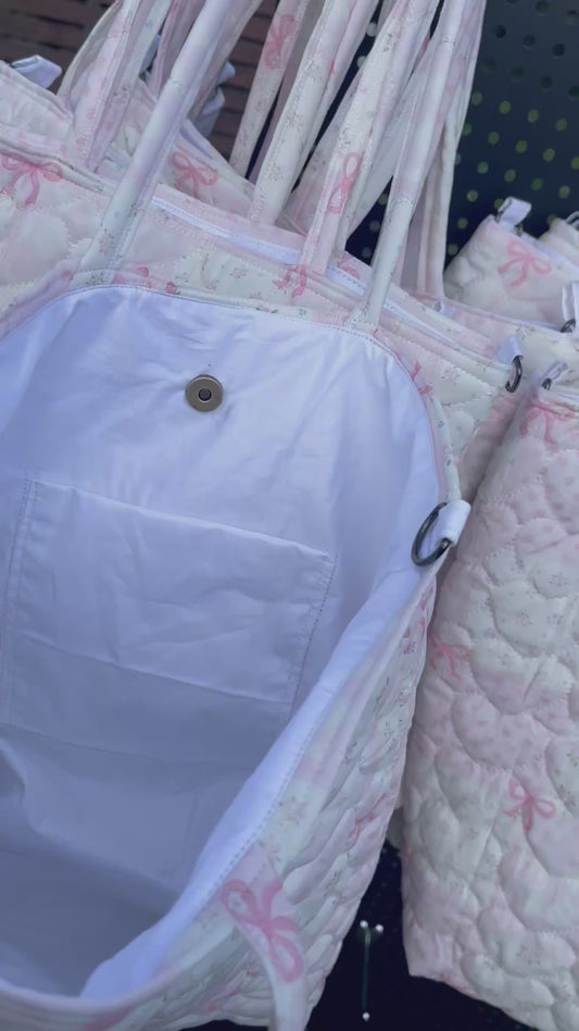 Sweet Ribbon Quilted Tote