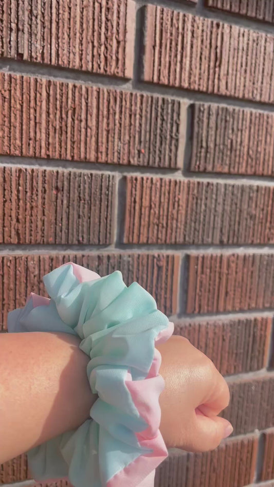 HeySewCute Cotton Candy Sky Scrunchie made in NZ
