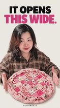 Load and play video in Gallery viewer, Strawberry Mochi Bag – Lay-Flat Makeup Pouch
