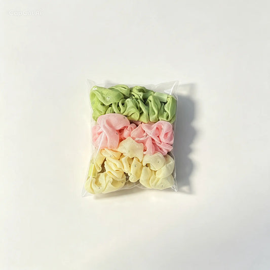 Retail Mini Scrunchie Set 3 Pack – Green Pink Yellow