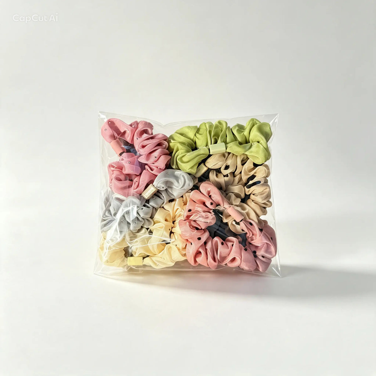 Retail Mini Scrunchie Set 6 Pack – Soft Neutral Mix