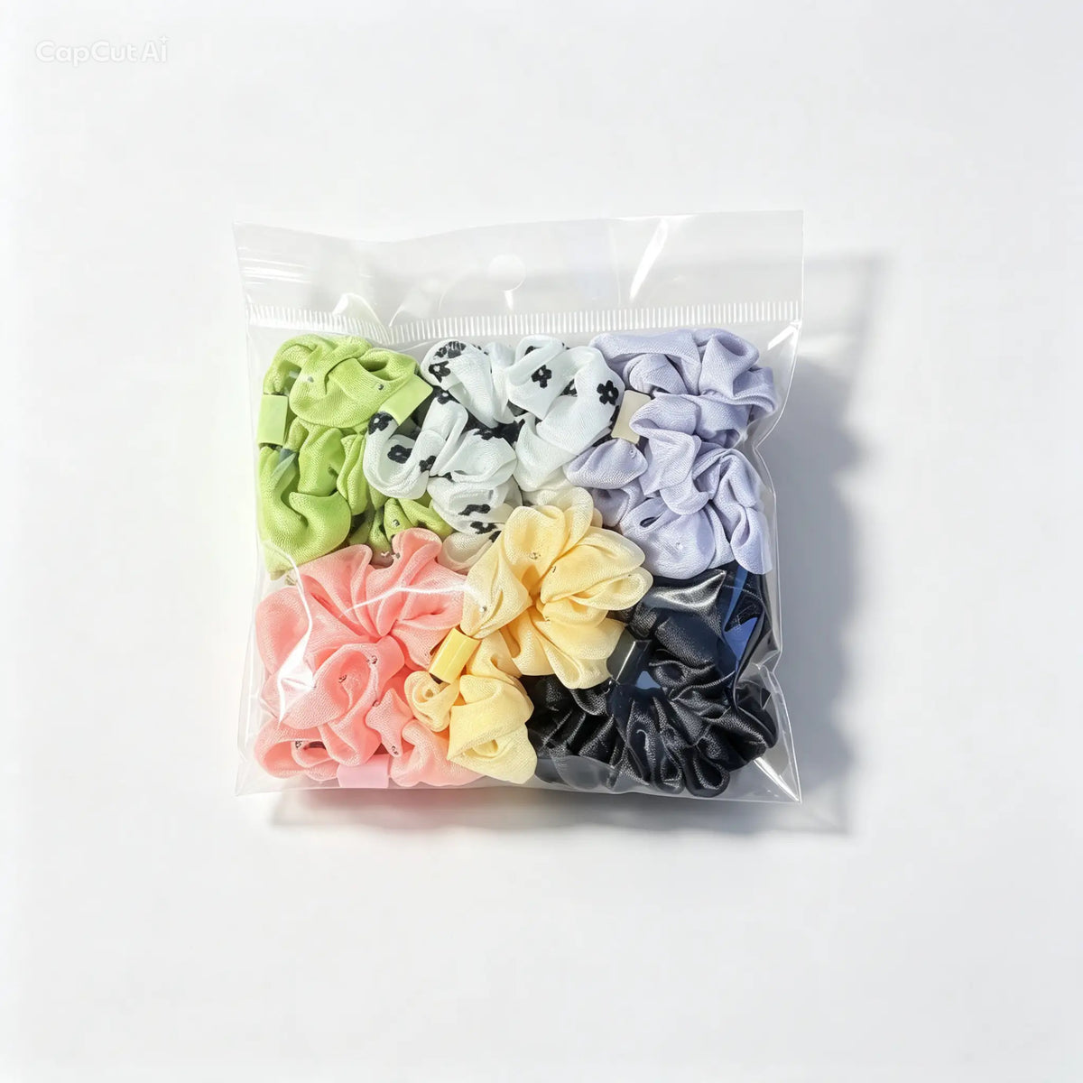 Retail Mini Scrunchie Set 6 Pack – Pastel & Mono Mix